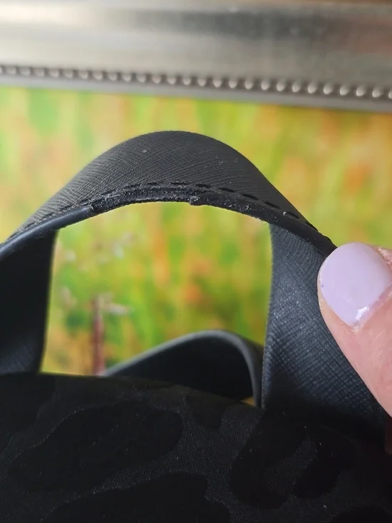 Michael Kors Black Leopard Nylon Backpack Gold Zip MK Logo EUC - Picture 5 of 12